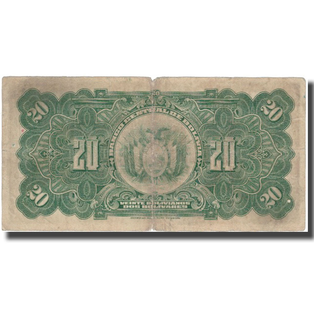 Billete, 20 Bolivianos, 1928, Bolivia, 1928-07-20, KM:122a, BC
