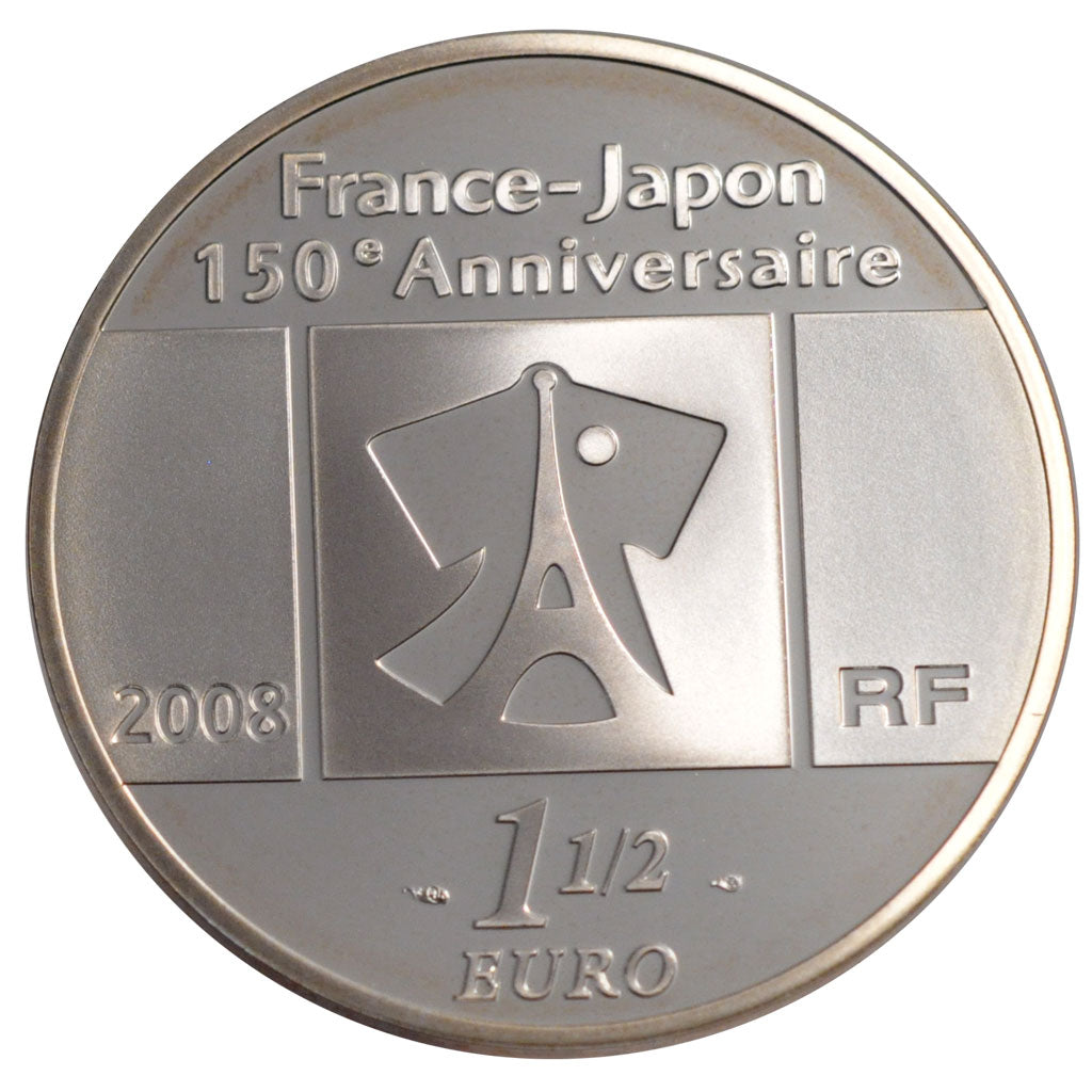 France, 1,5 Euro, 2008, MS(65-70), Silver, 22.20