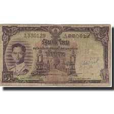 Banknote, Thailand, 5 Baht, Undated (1956), KM:75c, VF(20-25)