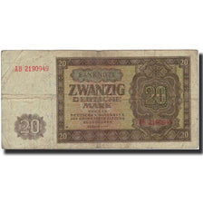 Banknot, Niemcy - NRD, 20 Deutsche Mark, 1948, 1948, KM:13b, VF(20-25)