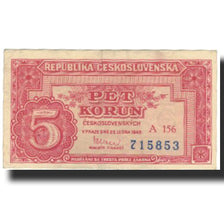 Banconote, Cecoslovacchia, 5 Korun, 1949, 1949-01-25, KM:59a, BB