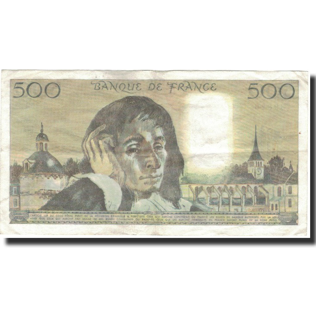 France, 500 Francs, Pascal, 1987, 1987-01-08, TTB, Fayette:71.35, KM:156f