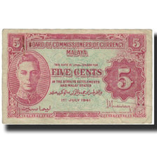 Banknot, MALEZJA, 5 Cents, 1941, 1941-07-01, KM:7a, EF(40-45)