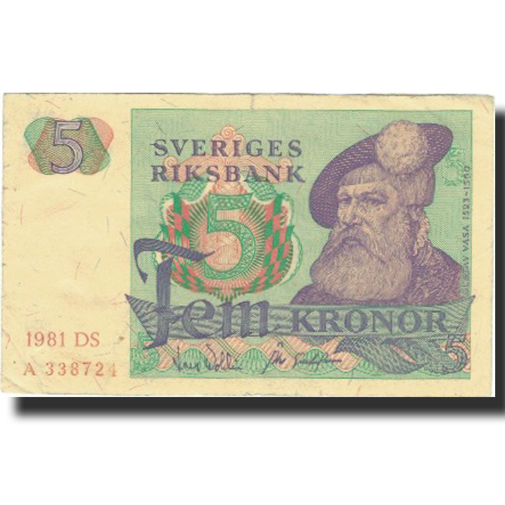 Banconote, Svezia, 5 Kronor, 1965-1981, KM:51d, BB