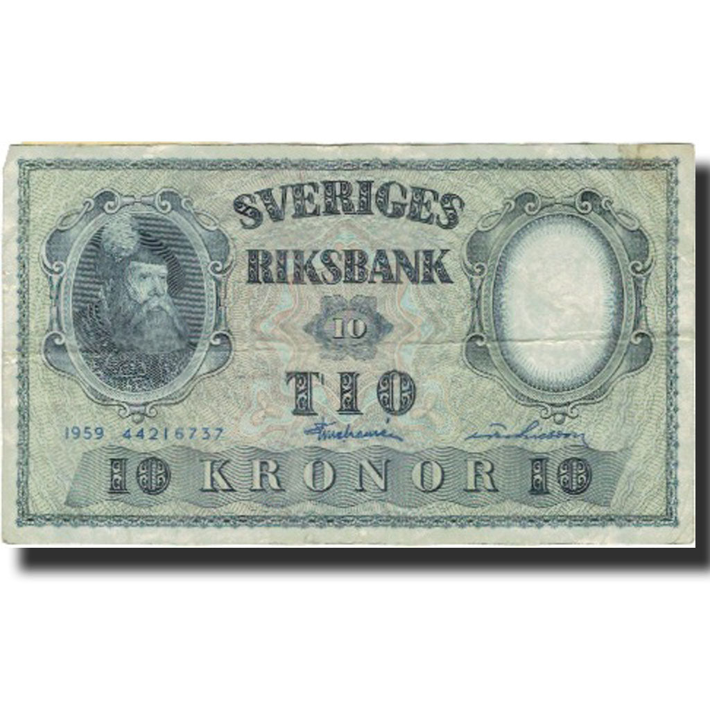 Banknote, Sweden, 10 Kronor, 1959, 1959, KM:43g, VF(20-25)