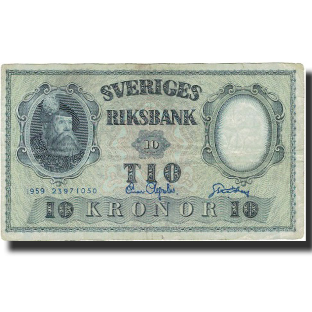 Billet, Suède, 10 Kronor, 1959, 1959, KM:43g, TB