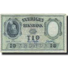 Billet, Suède, 10 Kronor, 1959, 1959, KM:43g, TB