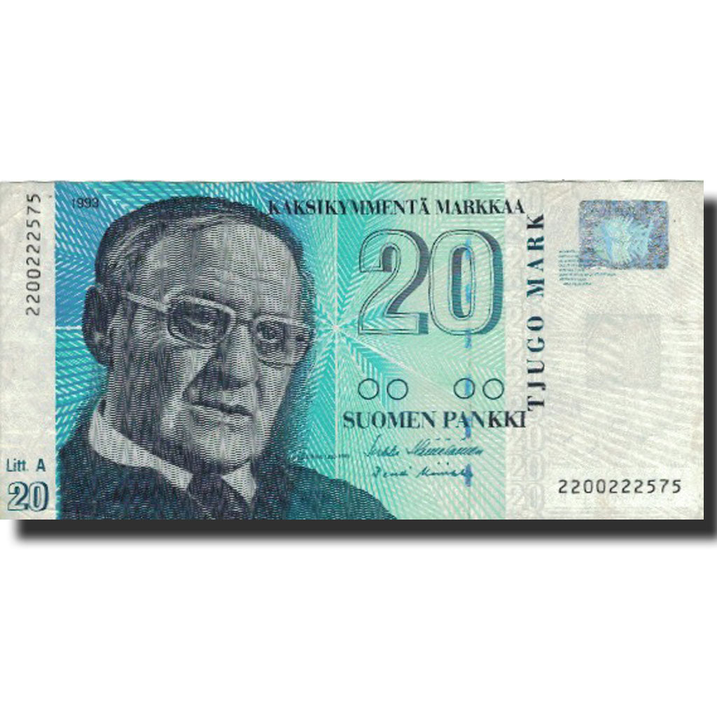 Banknote, Finland, 20 Markkaa, 1993, 1997, KM:123, VF(20-25)