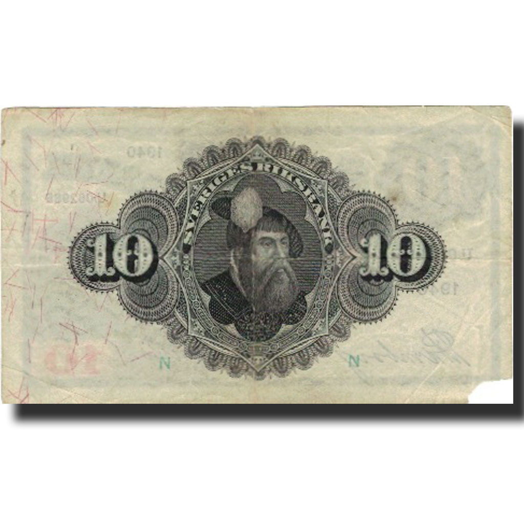 Banknote, Sweden, 10 Kronor, 1940, 1940, KM:34w, VG(8-10)