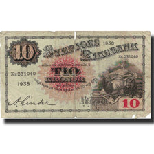 Banknote, Sweden, 10 Kronor, 1938, 1938, KM:34u, VG(8-10)
