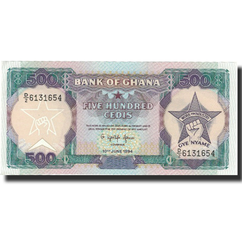 Geldschein, Ghana, 500 Cedis, 1994, 1994-06-10, KM:28c, UNZ-