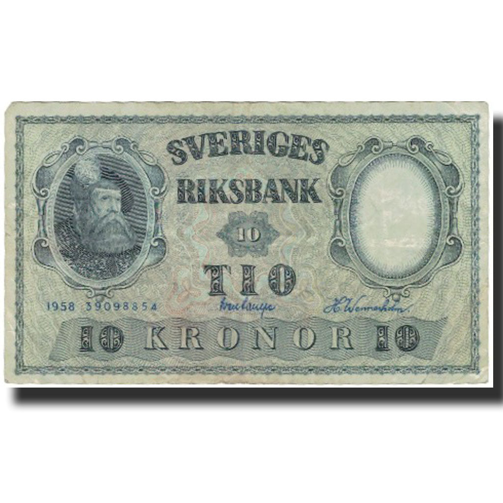 Banconote, Svezia, 10 Kronor, 1958, 1958, KM:43f, MB
