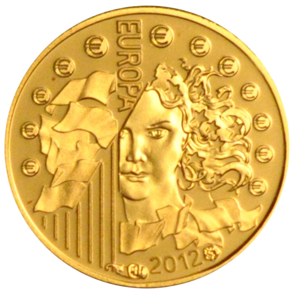 France, 5 Euros, 2012, MS(65-70), Gold, 0.50