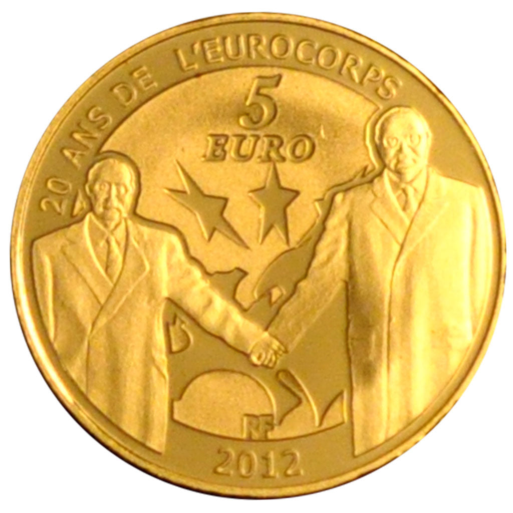France, 5 Euros, 2012, MS(65-70), Gold, 0.50