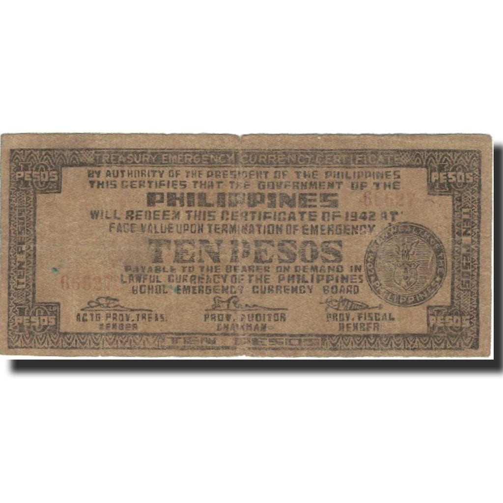 Banconote, Filippine, 10 Pesos, 1942, 1942, KM:S137x, BB