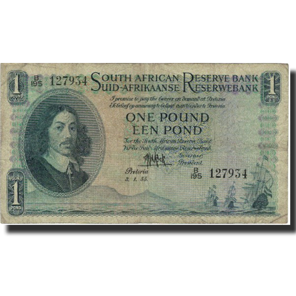 Banknote, South Africa, 1 Pound, 1955, 1955-01-03, KM:92d, VF(30-35)