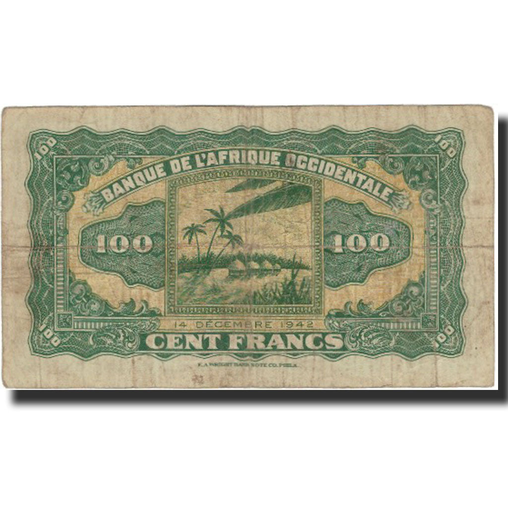 Nota, África Ocidental Francesa, 100 Francs, 1942, 1942-12-14, KM:31a