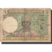 Biljet, Frans West Afrika, 5 Francs, 1934, 1934-07-17, KM:21, B+