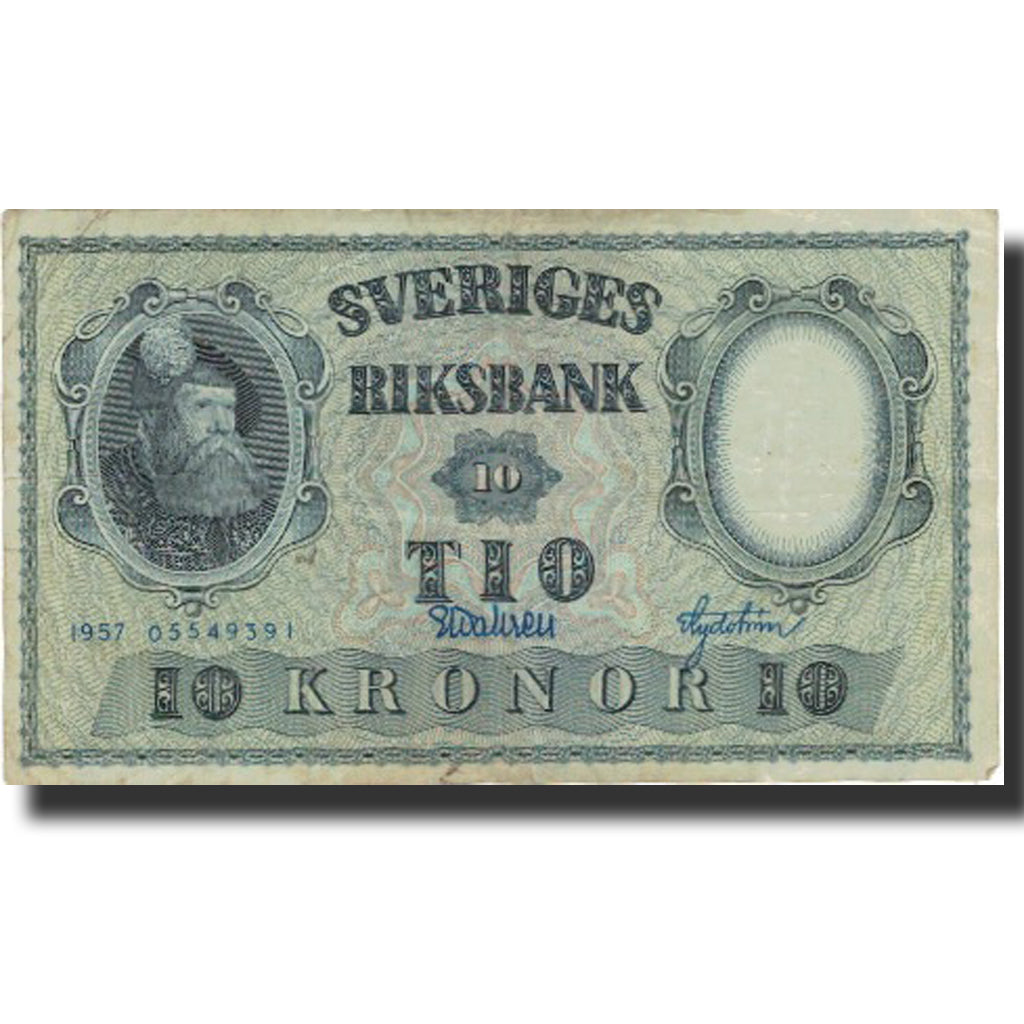 Banknote, Sweden, 10 Kronor, 1957, 1957, KM:43e, VF(20-25)