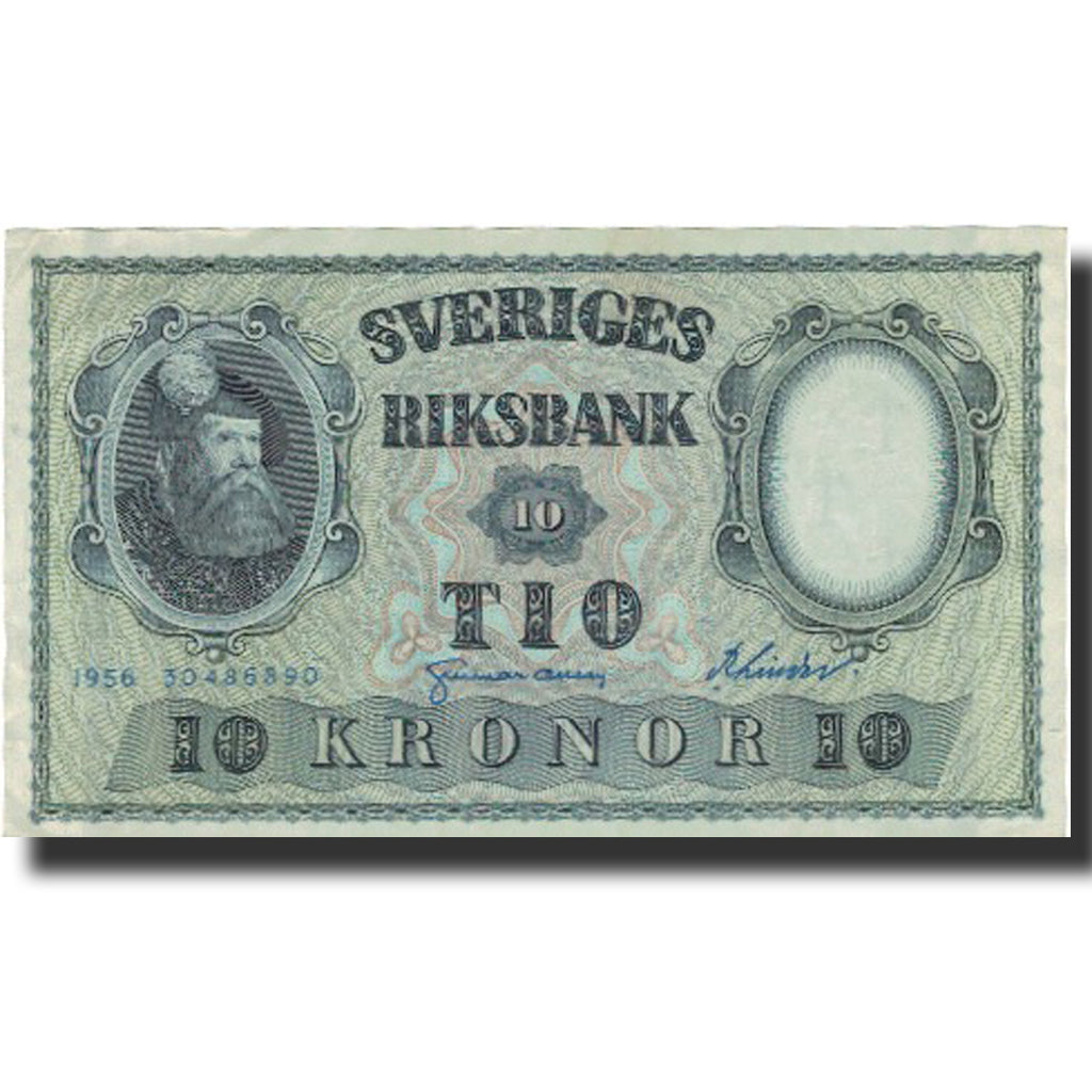 Geldschein, Schweden, 10 Kronor, 1956, 1956, KM:43d, SS