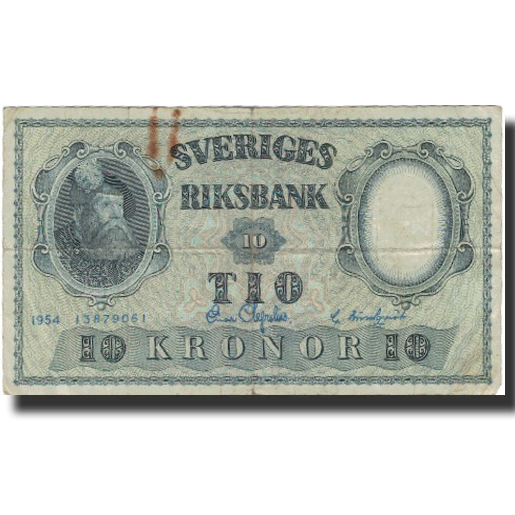 Billete, 10 Kronor, 1954, Suecia, 1954, KM:43b, BC