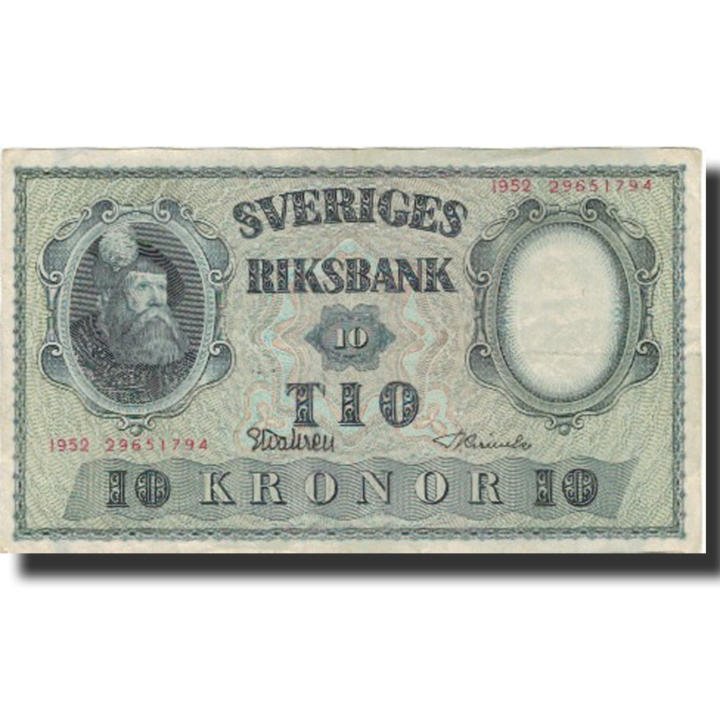 Billete, 10 Kronor, 1952, Suecia, 1952, KM:40m, MBC
