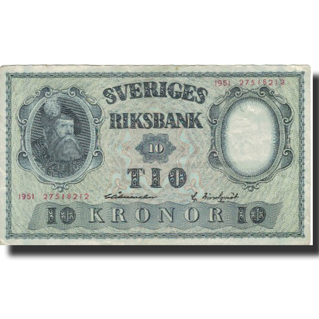 Geldschein, Schweden, 10 Kronor, 1951, 1951, KM:40m, SS