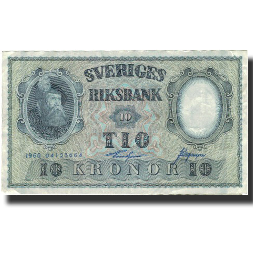 Geldschein, Schweden, 10 Kronor, 1960, 1960, KM:43h, SS