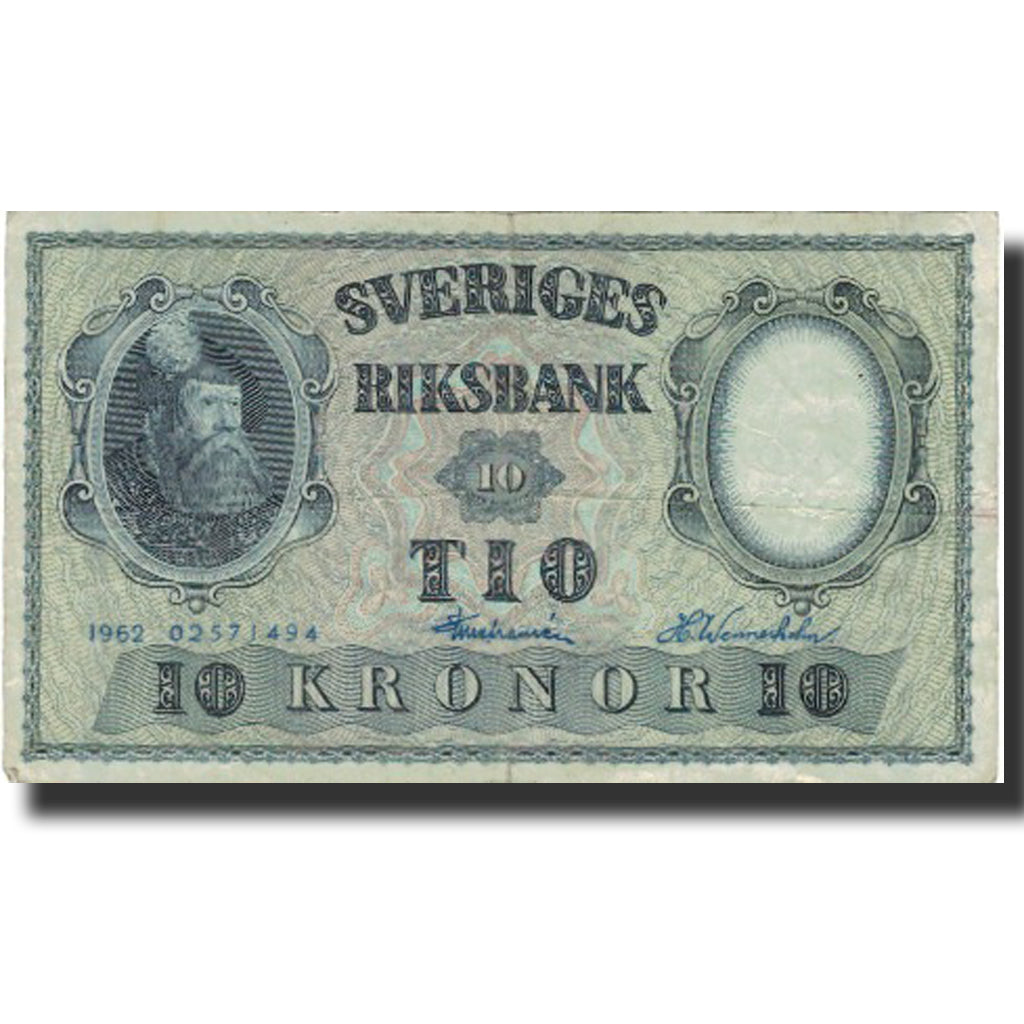 Banknote, Sweden, 10 Kronor, 1952, 1962, KM:43i, VF(20-25)