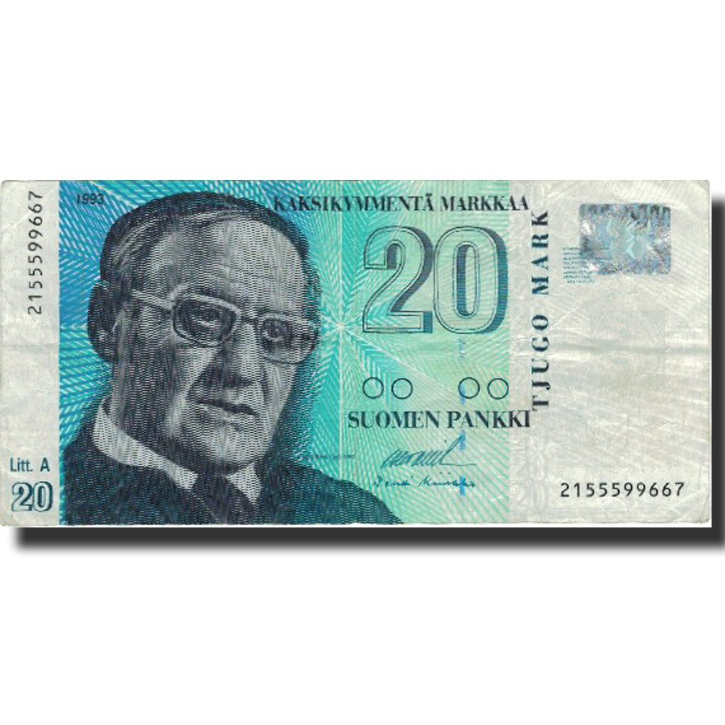 Banknote, Finland, 20 Markkaa, 1993, 1993, KM:123, VF(30-35)