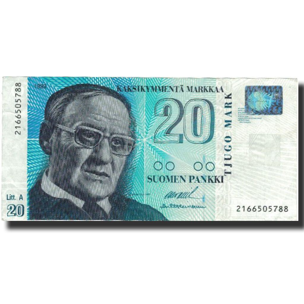 Banknote, Finland, 20 Markkaa, 1993, 1993, KM:123, VF(30-35)