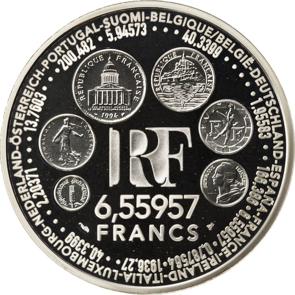 FRANCE, 6.55957 Francs, 1999, KM #1255, MS(65-70), Silver, 22.20