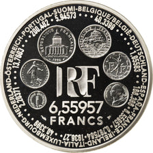 FRANCE, 6.55957 Francs, 1999, KM #1255, MS(65-70), Silver, 22.20