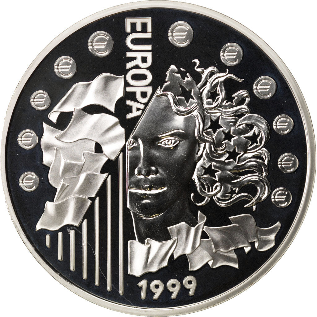 FRANCE, 6.55957 Francs, 1999, KM #1255, MS(65-70), Silver, 22.20