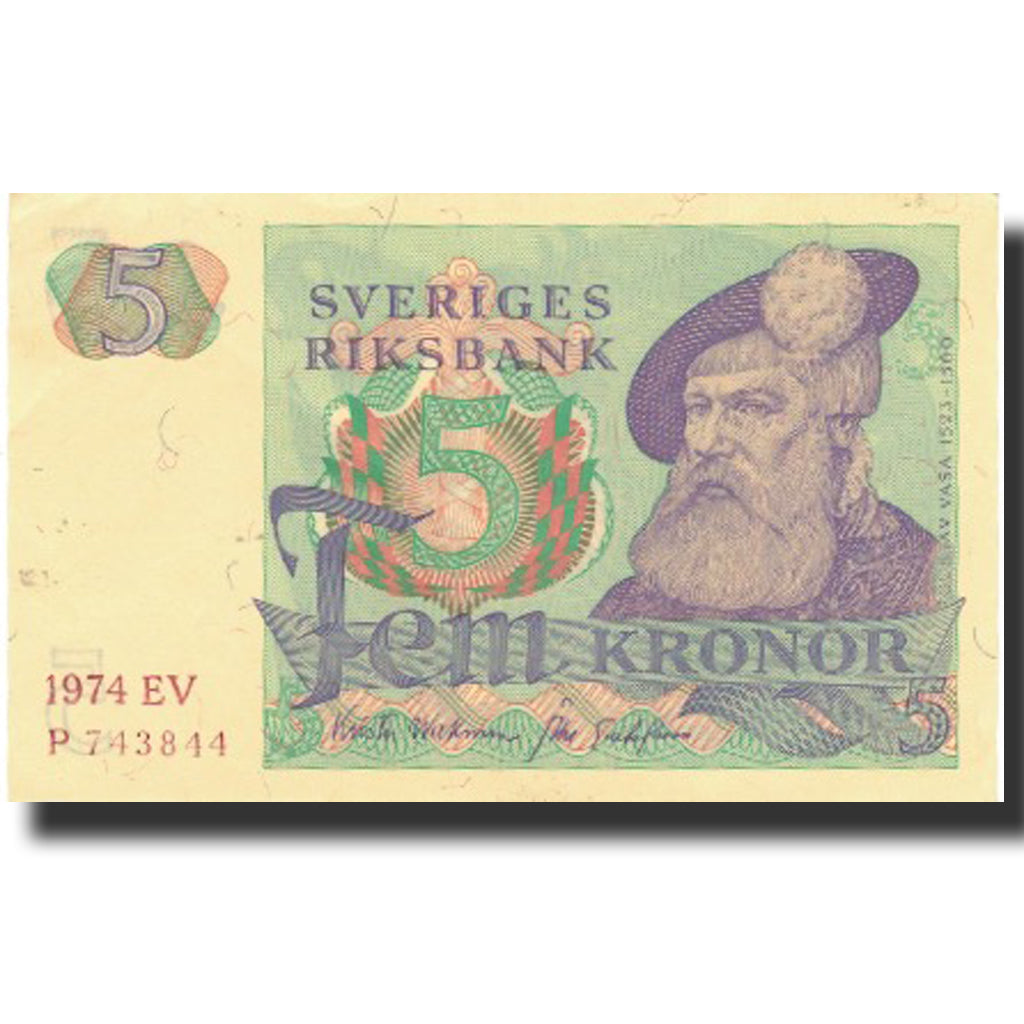 Banknote, Sweden, 5 Kronor, 1974, 1974, KM:51c, VF(20-25)