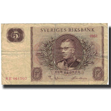 Banknote, Sweden, 5 Kronor, 1961, 1961, KM:42f, VF(20-25)