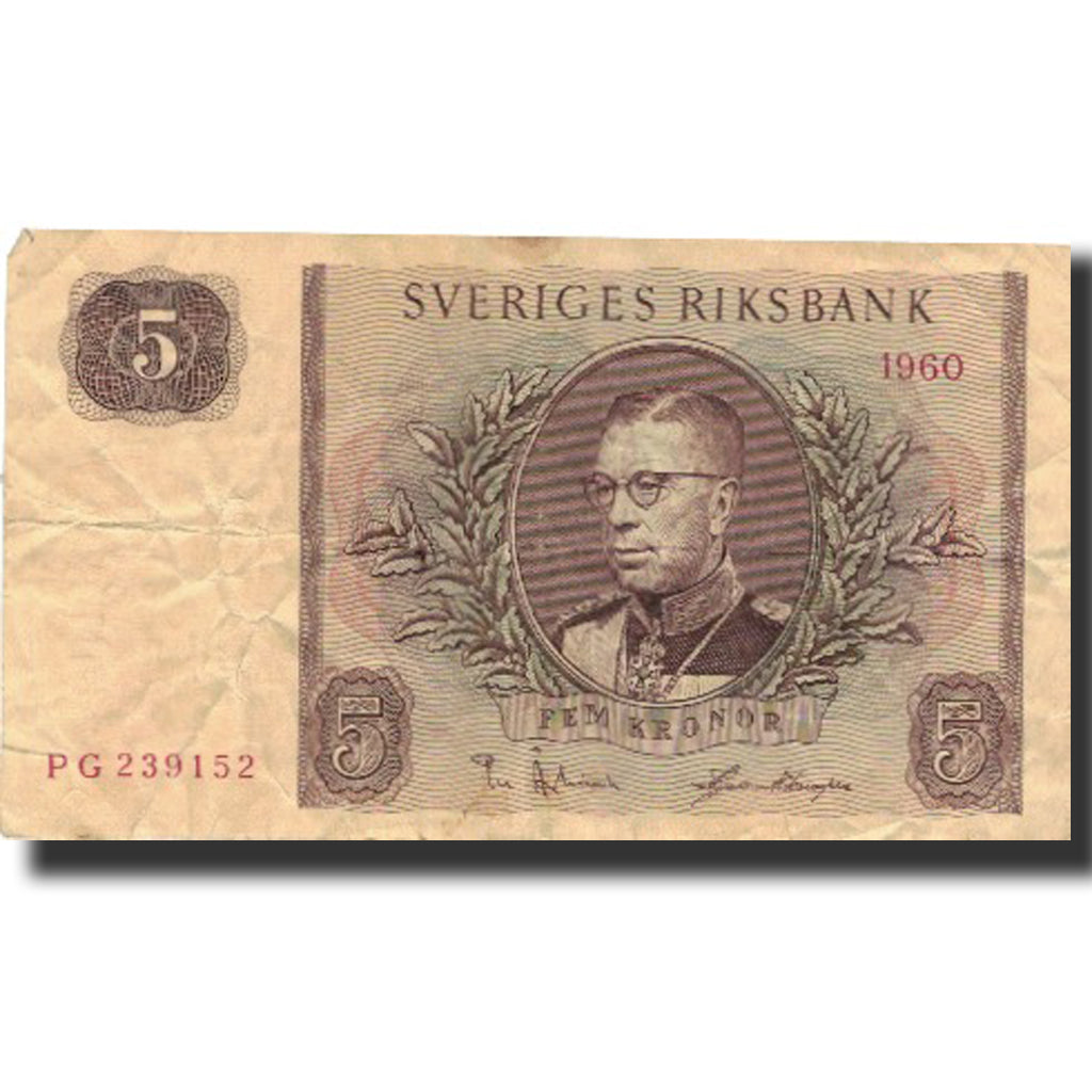 Banknote, Sweden, 5 Kronor, 1960, 1960, KM:42f, VF(20-25)