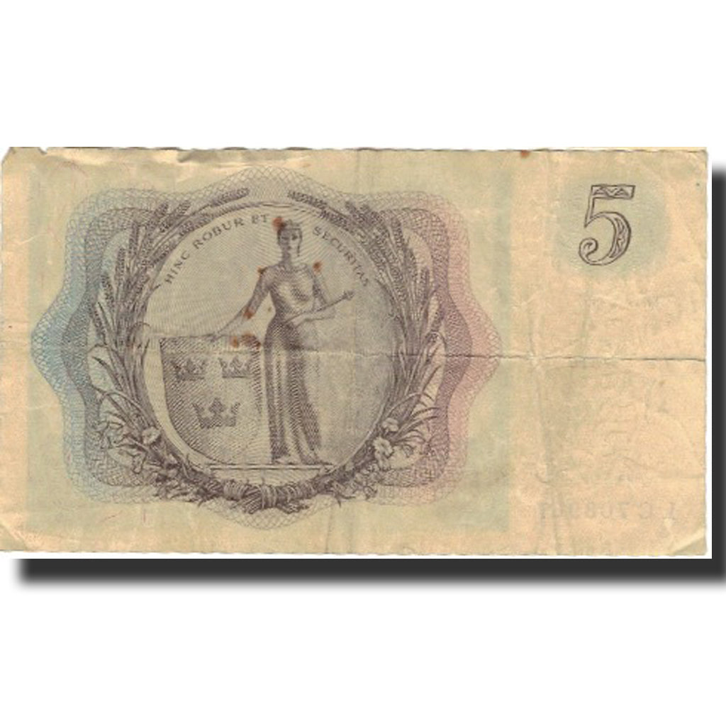 Banknote, Sweden, 5 Kronor, 1956, 1956, KM:42f, VG(8-10)