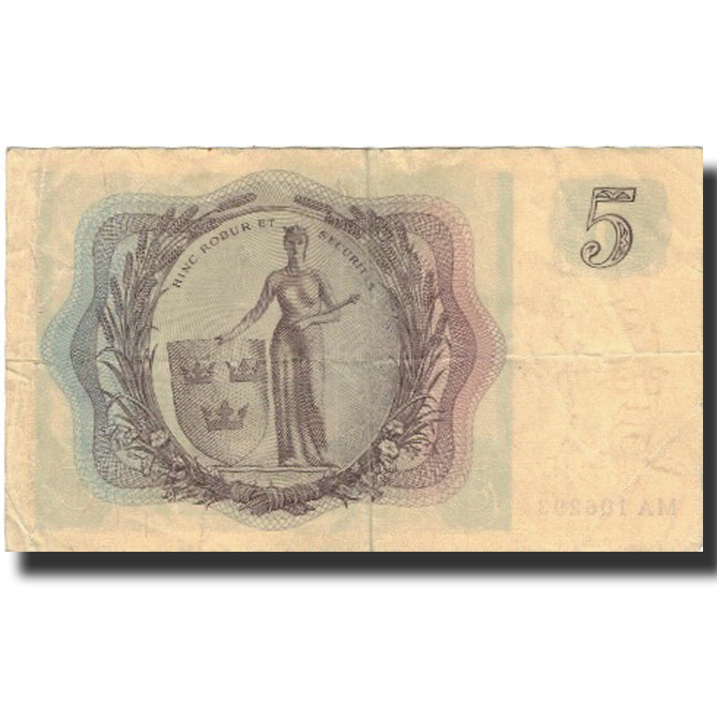 Geldschein, Schweden, 5 Kronor, 1956, 1956, KM:42c, S