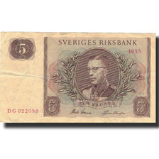 Billete, 5 Kronor, 1955, Suecia, 1955, KM:42b, MBC