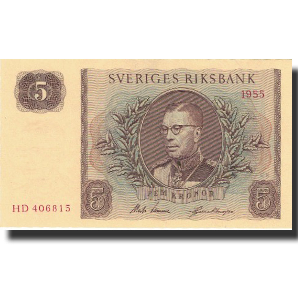 Banknote, Sweden, 5 Kronor, 1955, 1955, KM:42b, UNC(60-62)