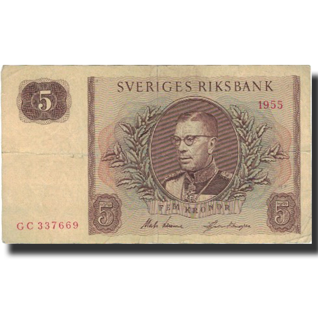 Banknote, Sweden, 5 Kronor, 1955, 1955, KM:42b, F(12-15)