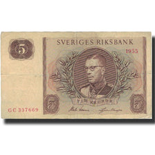 Banknote, Sweden, 5 Kronor, 1955, 1955, KM:42b, F(12-15)
