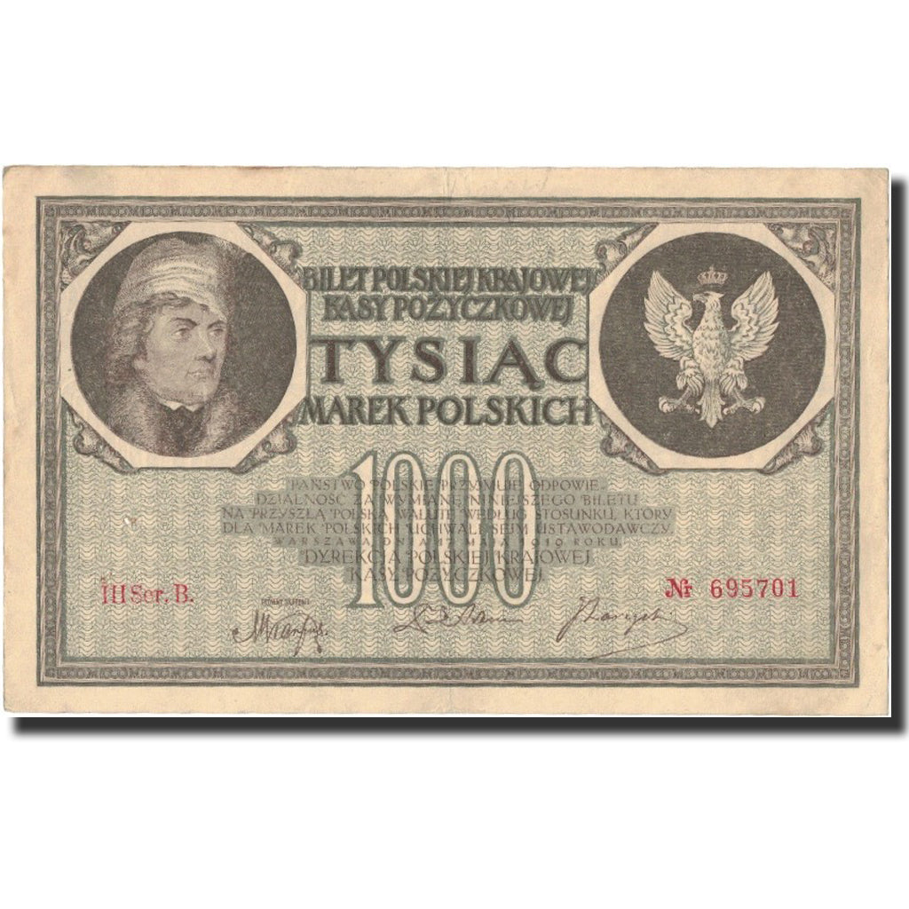 Banknote, Poland, 1000 Marek, 1919, 1919, KM:22b, EF(40-45)