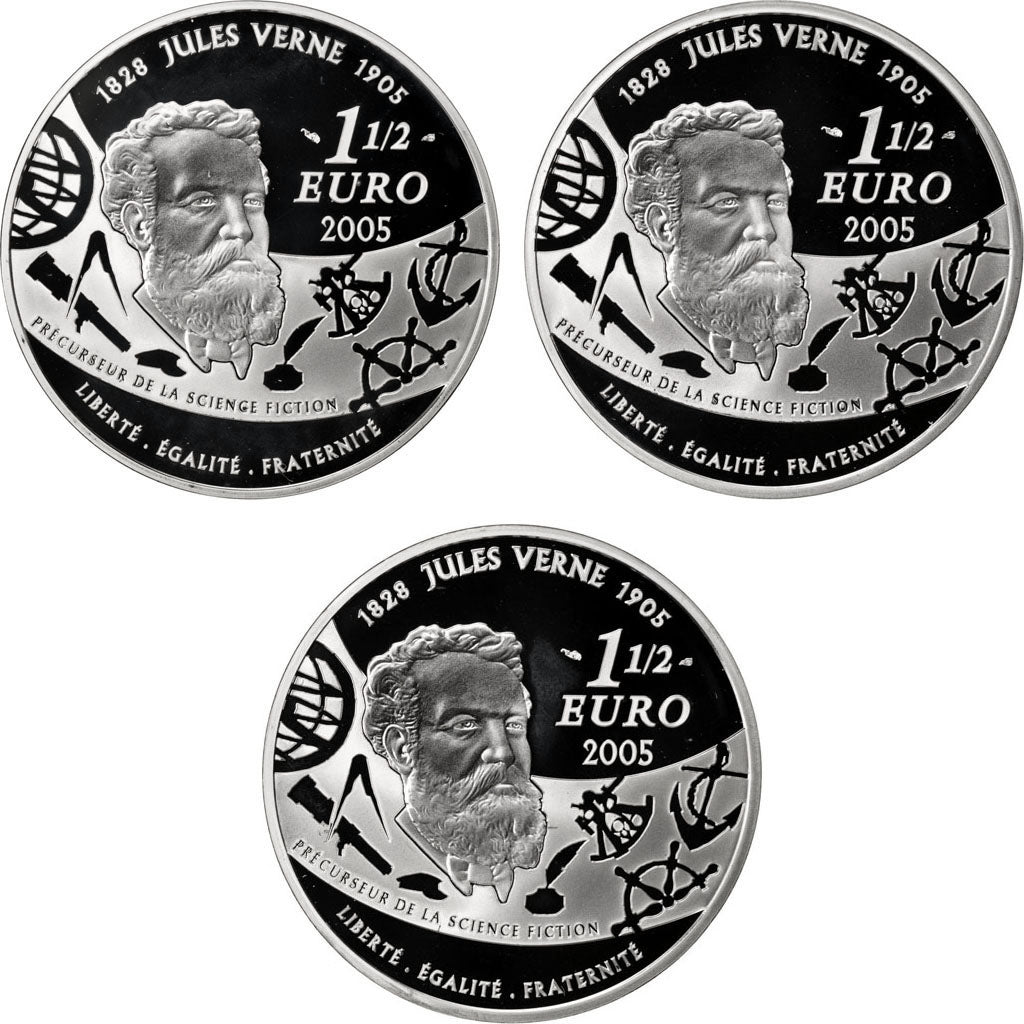 France, 1,5 Euro, 2005, MS(65-70), Silver, 22.20