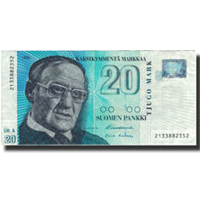Geldschein, Finnland, 20 Markkaa, 1993, 1993, KM:123, SS+