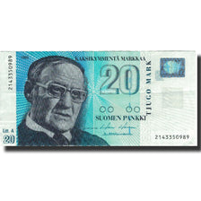 Geldschein, Finnland, 20 Markkaa, 1993, 1993, KM:123, SS+