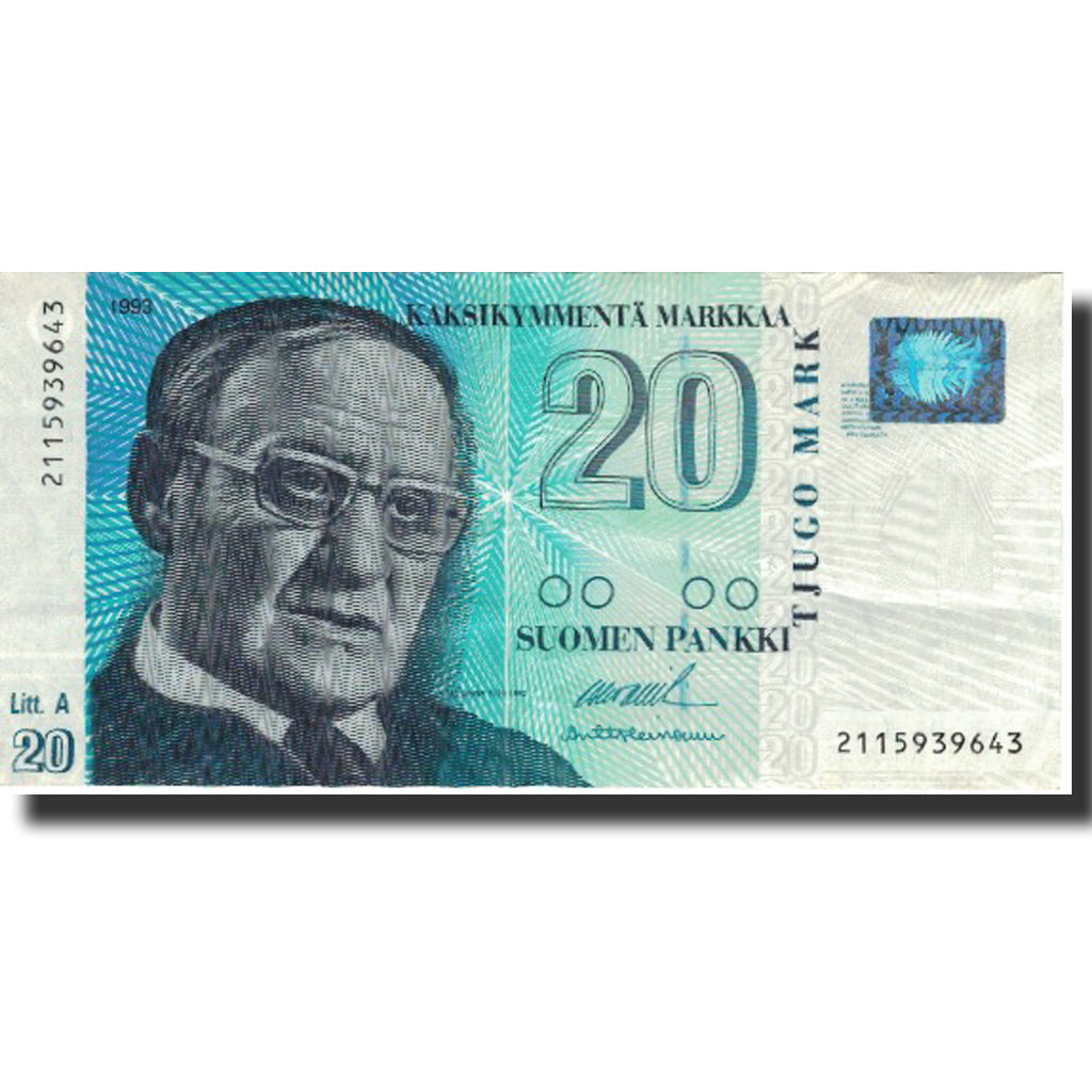 Banknote, Finland, 20 Markkaa, 1993, 1993, KM:123, EF(40-45)