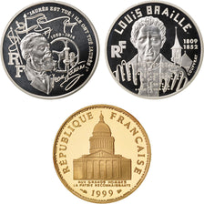 Vème République, coffret 3 x 100 Francs Série "Panthéon" 1999
