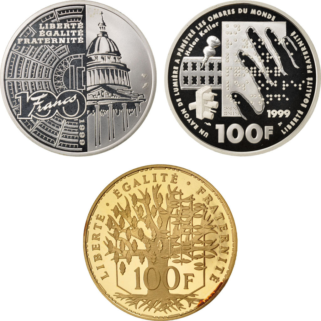 Vème République, coffret 3 x 100 Francs Série 